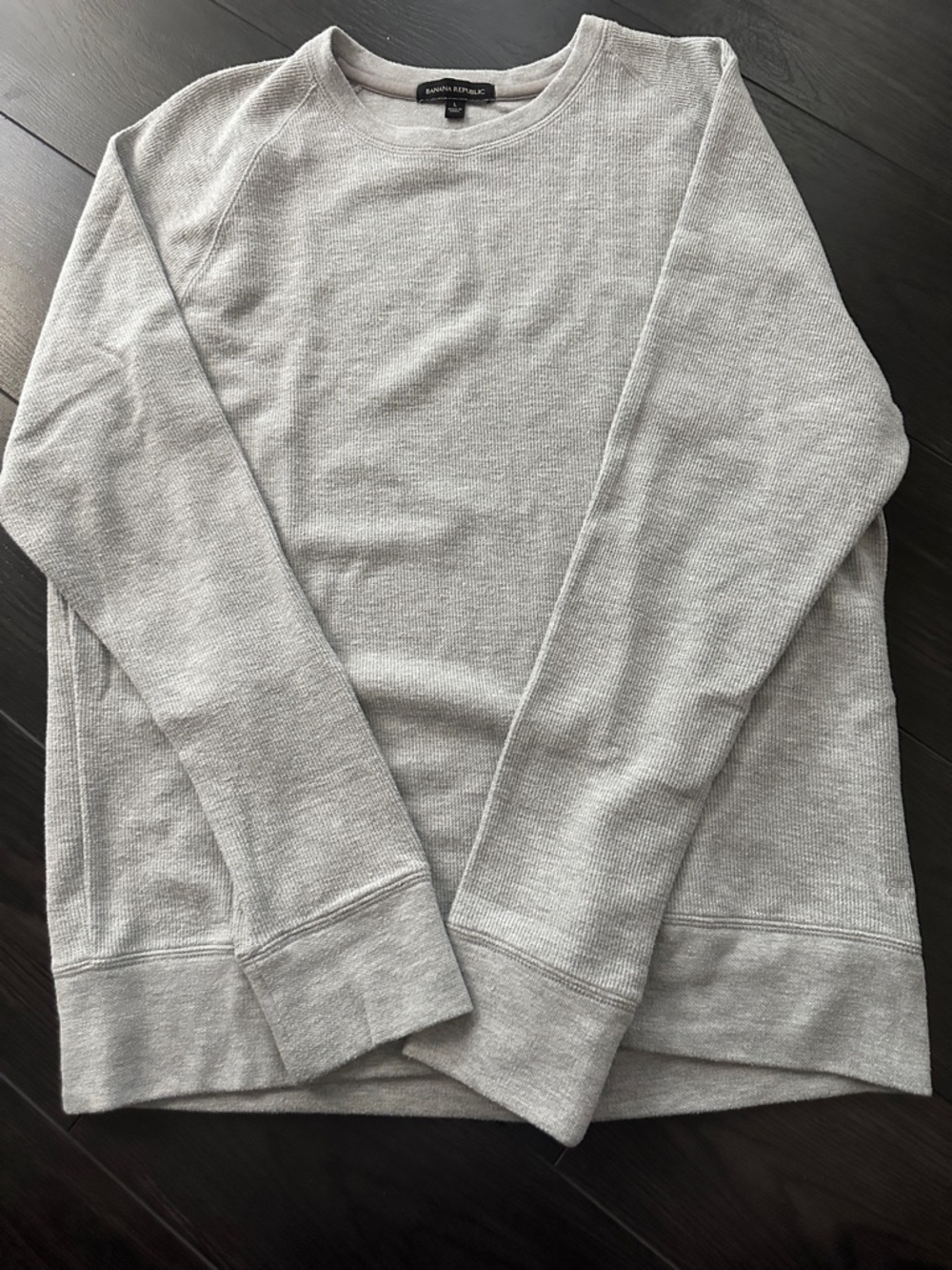 Banana Republic Heather Gray Thermal Crew Long Sleeve